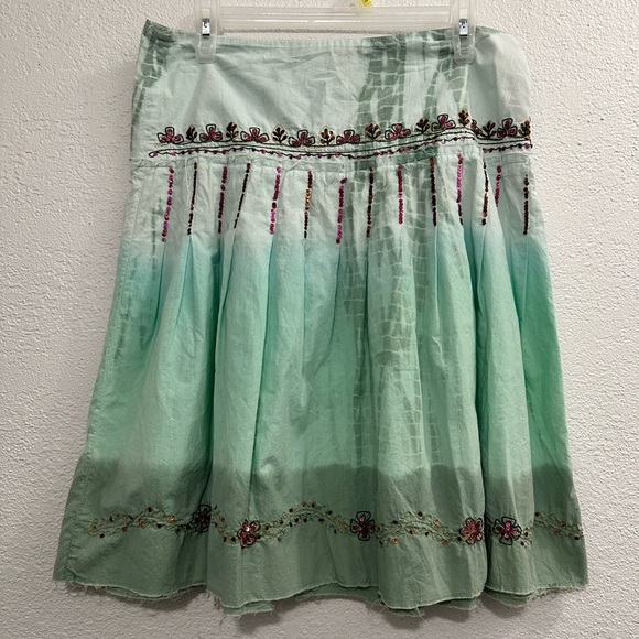 raindrops Dresses & Skirts - Women’s raindrops pleated the dye skirt with sequin and bead accents